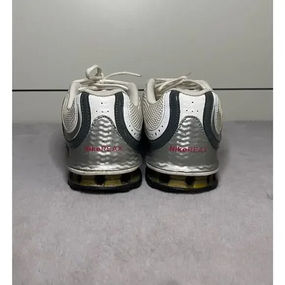 Nike Reax Run 5 White Metallic Silver w Pink Running Shoes (US Women's Size 7.5) - Picture 4 of 6